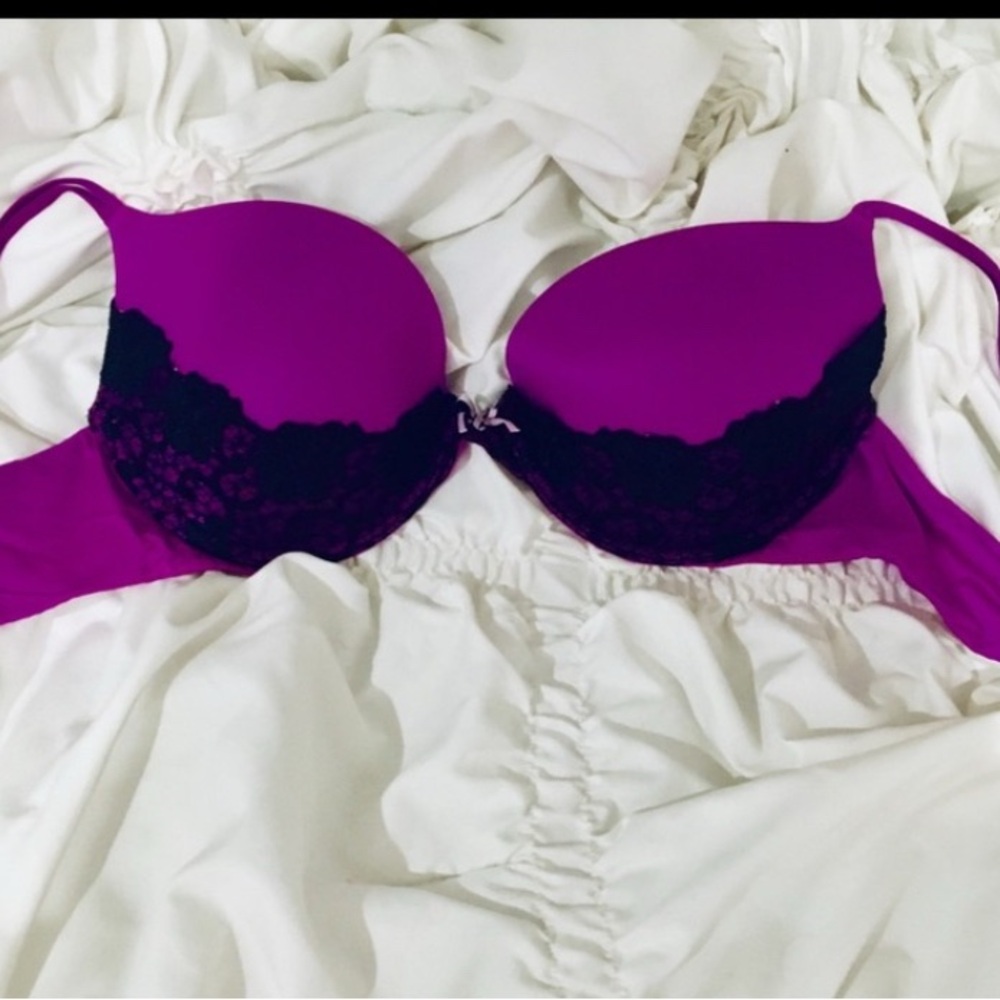 Victoria's Secret Purple and Black Lace Bra